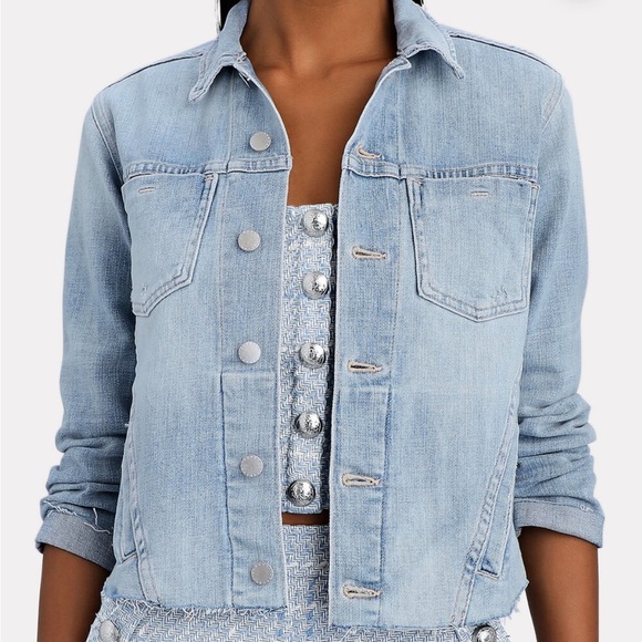 L'AGENCE Jackets & Blazers - L’AGENCE Janelle denim cropped jacket